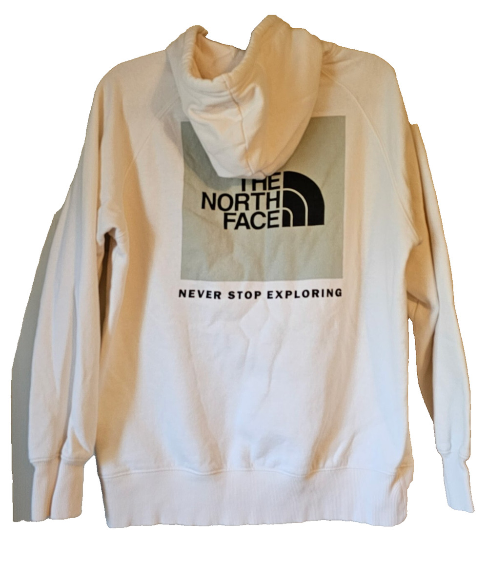 The North Face Womens M White Never Stop Exploring Graphic Pullover Hoodie